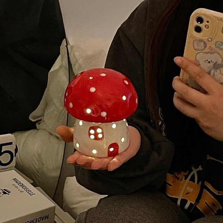 Dreamy Mushroom Shape Ceramic Bedside Lamp - Image 2