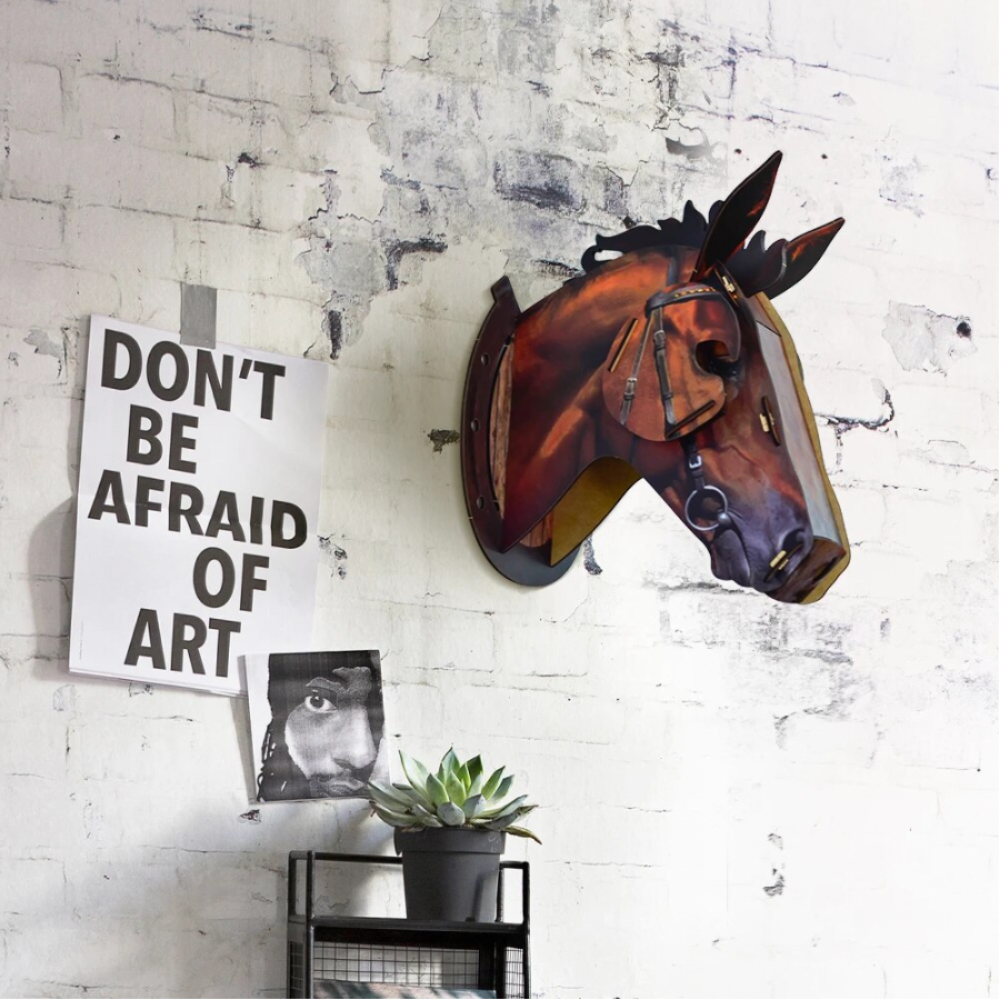 3D Wooden Craft Horse Hanging Wall Decor