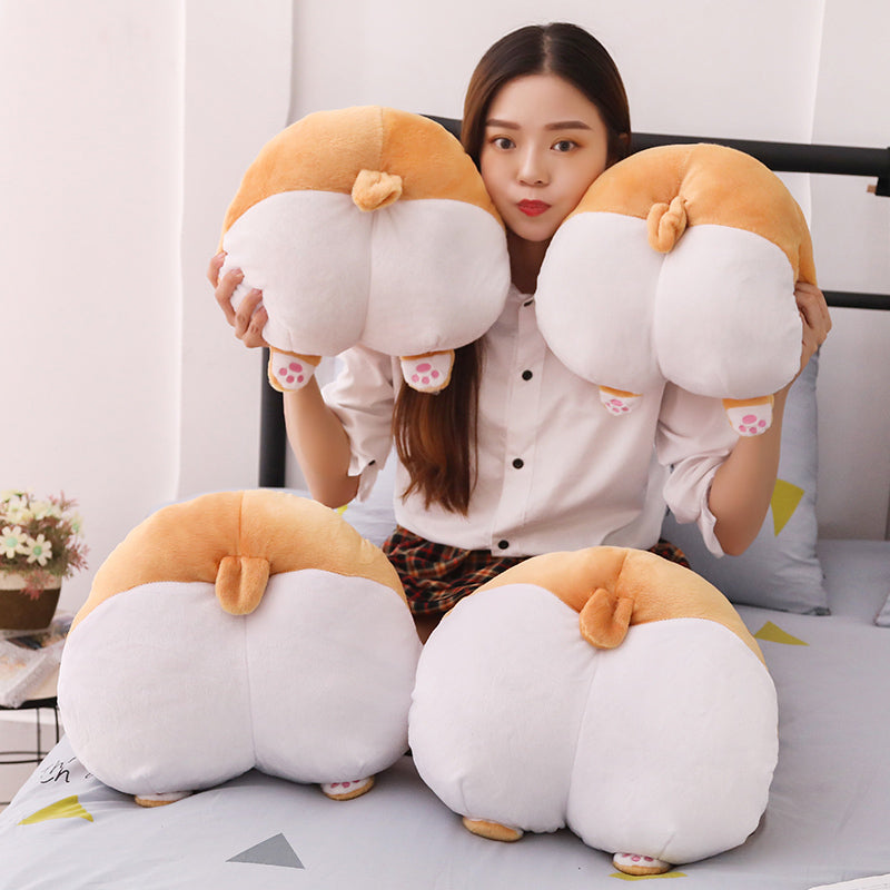 Fluffy Dog Butt Plush Pillow