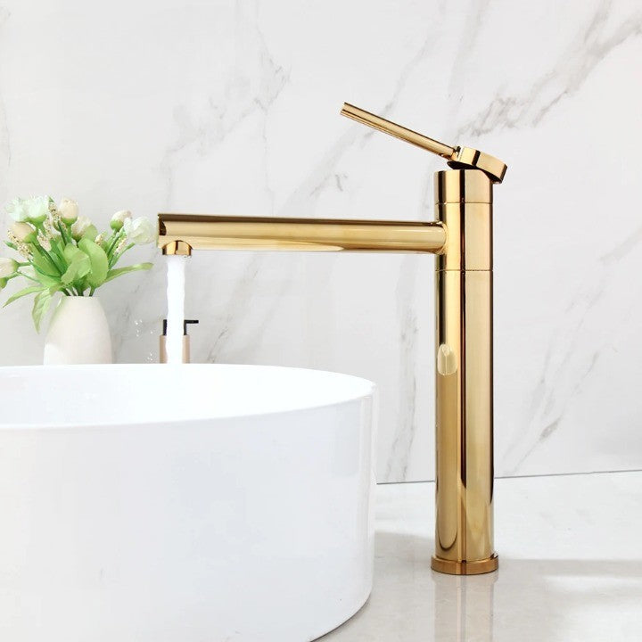 Golden Plated Vessel Stream Brass Elegant Faucet - Image 0