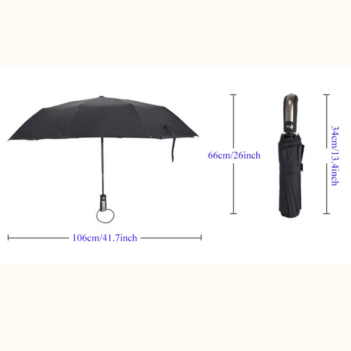 Wind Resistant Anti-UV Automatic Sleek Umbrella