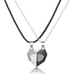 Magnetic Abstract Heart Couple's Necklace