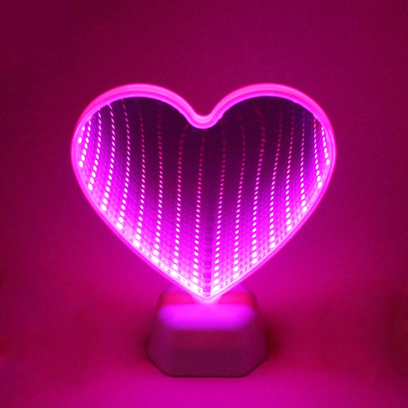 Heart Mirror LED Night Lamp - Image 1