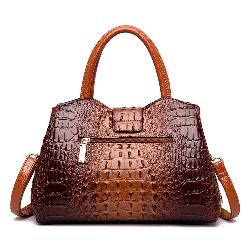 Elegant Crocodile Leather Fashion Handbag for Women - Image 9