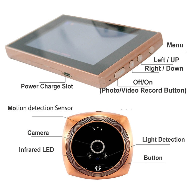 Smart Motion Detector Door Peephole Camera