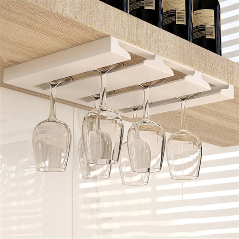 Under Cabinet Glass Organizer Rack