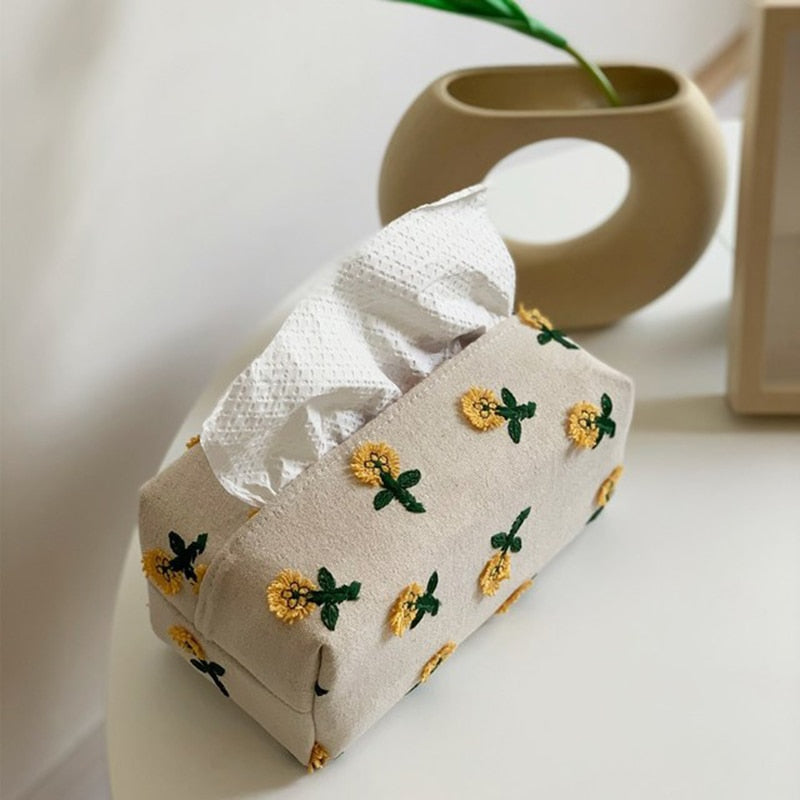 Japanese Style Environment Friendly Flower Tissue Box - Image 2