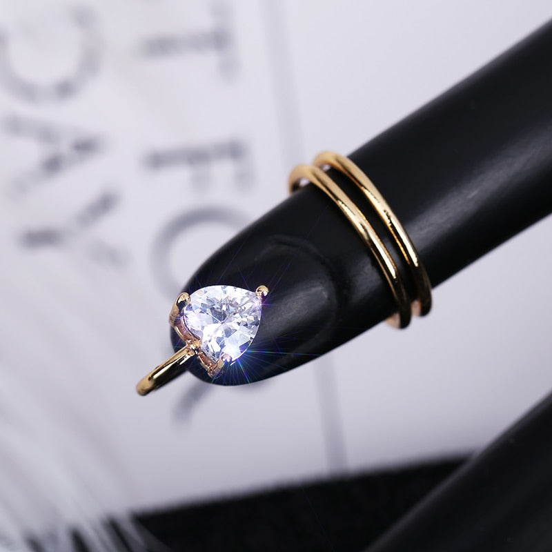 Sleek Line Gothic Metal Thin Nail Rings - Image 17