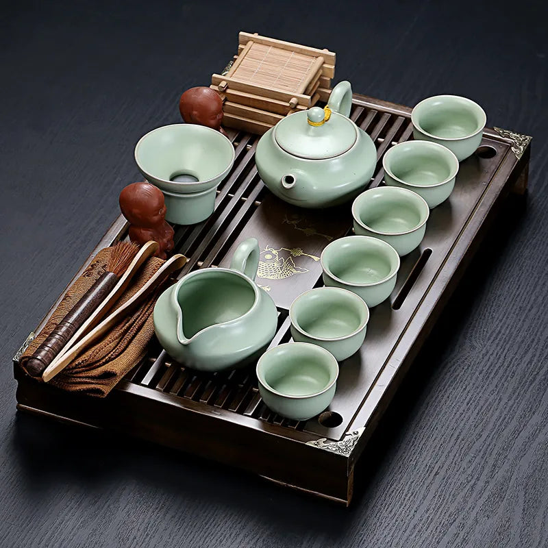 Vintage Time Chinese Style Tea Tray Set - Image 4