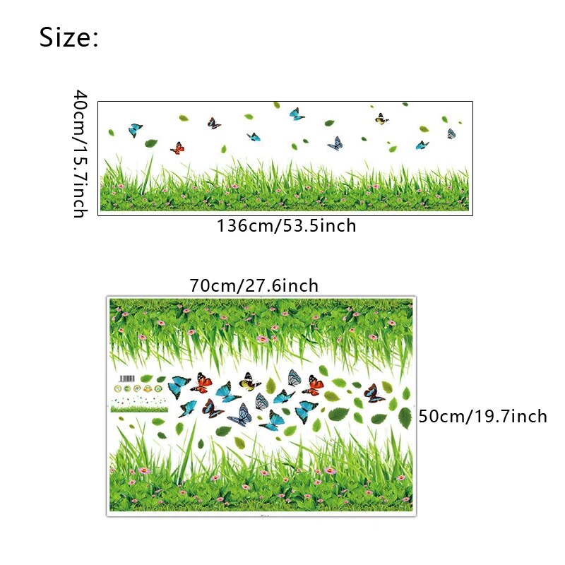 Serene Springtime Butterfly Green Grass Wall Stickers - Image 5