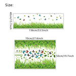 Serene Springtime Butterfly Green Grass Wall Stickers