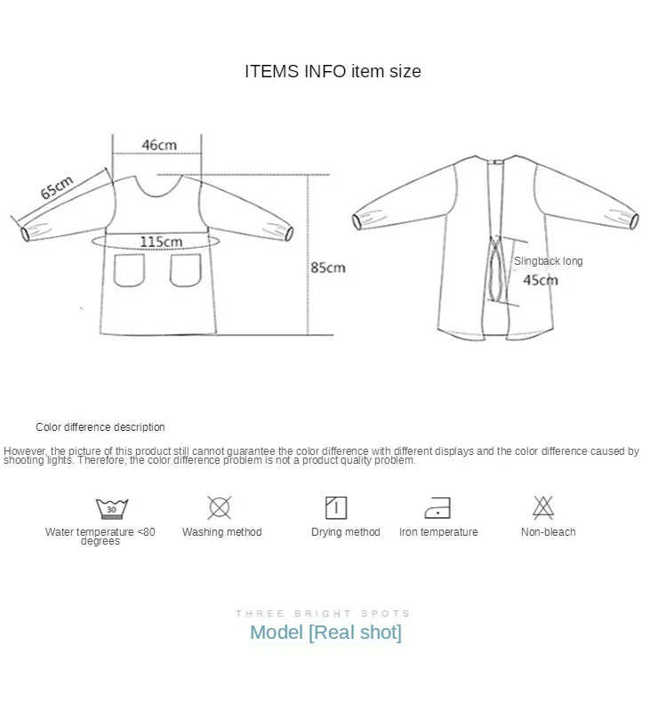 Cute Long Sleeve Waterproof Kitchen Apron - Image 6
