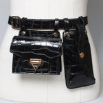 Multiple Pockets Leather Adjustable Strap Compact Belt Bag