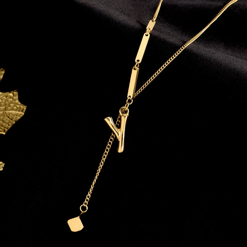 Charming Initials Letter Necklace - Image 31