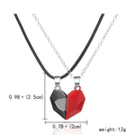 Magnetic Abstract Heart Couple's Necklace