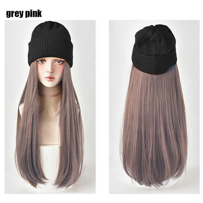 Knitted Long Hair Wig Beanie - Image 15