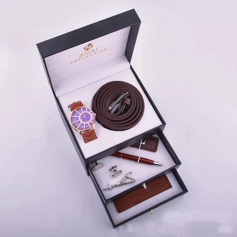 Luxury Fashion Leather Business Men Gift Set - Image 2