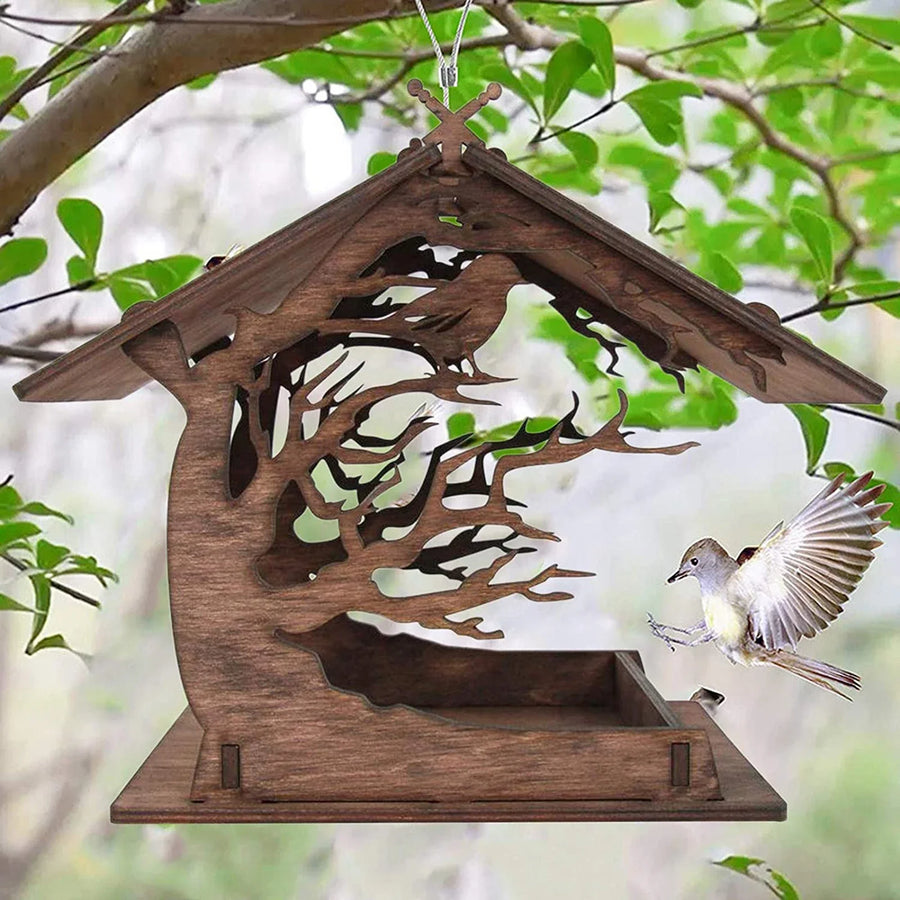 Rustic Treehouse Wooden Bird Feeder - Image 0