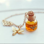 Honey Charm Bee Bottle Necklace