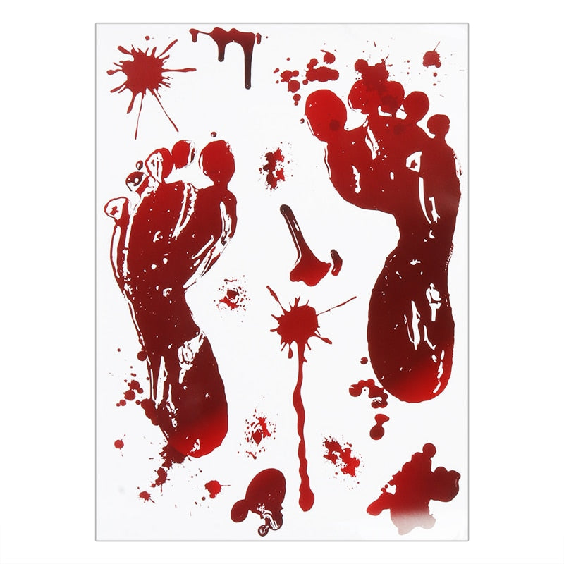 Bloody Handprint Stickers Halloween Decor