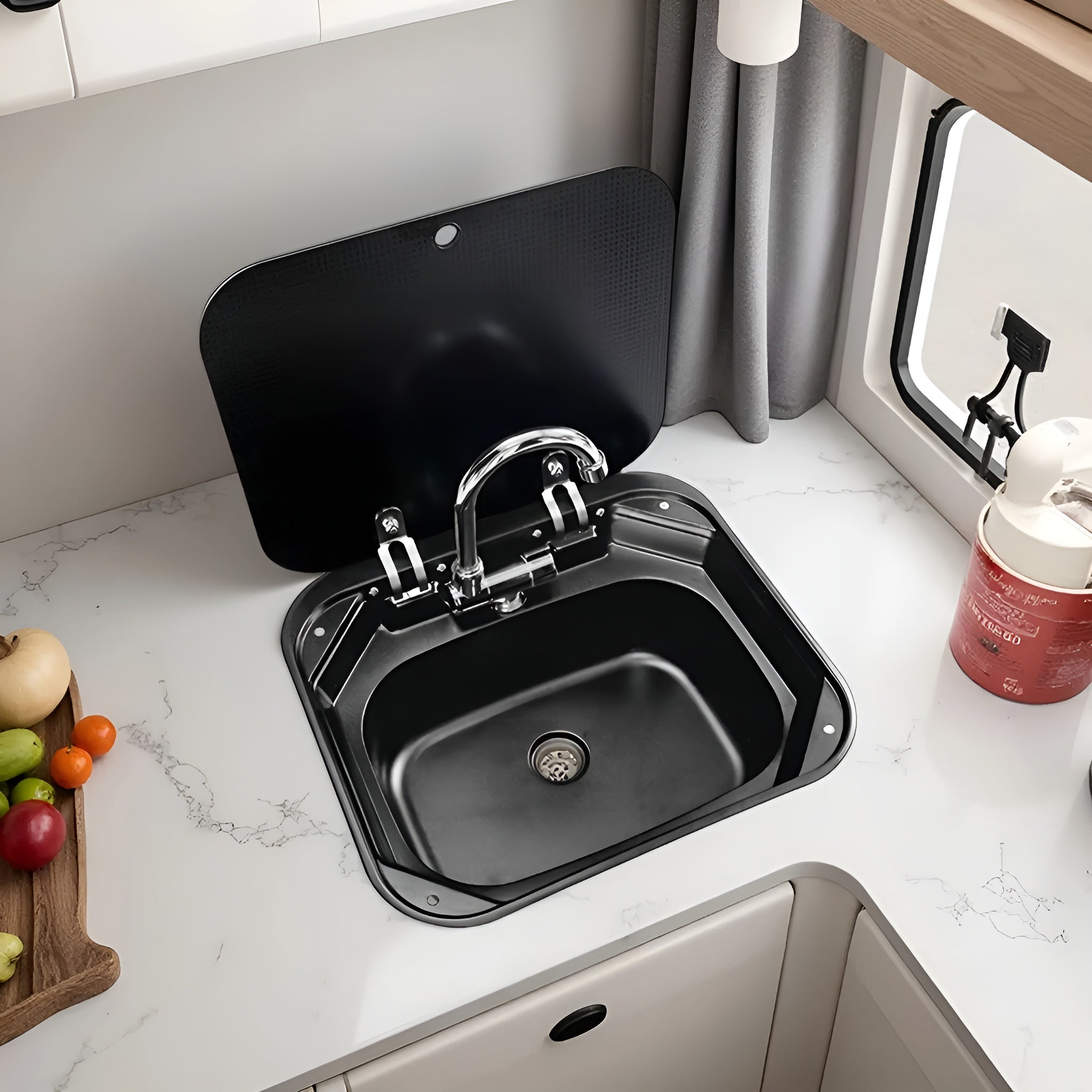 Hidden Foldable Faucet Stainless Steel Kitchen Sink - Image 1