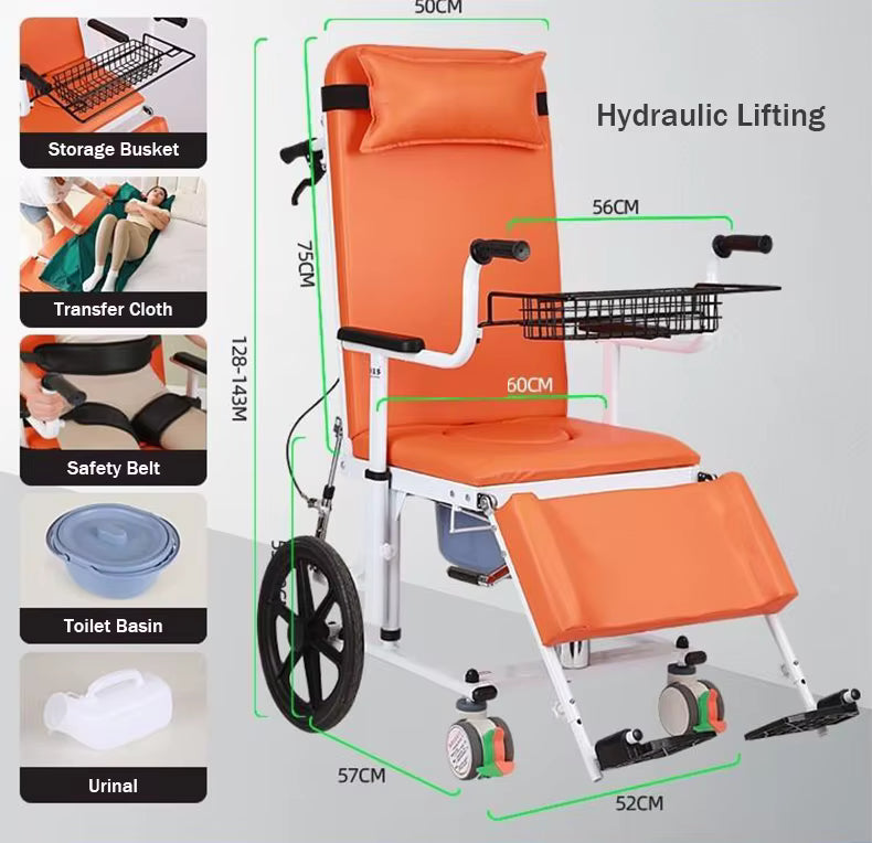 Adjustable Nursing Support Reclining Patient Transfer Chair - Image 4