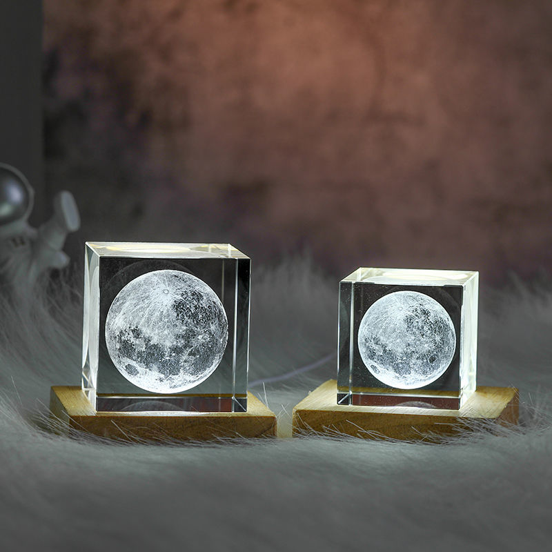 3D Crystal Cube Moon Nightlight - Image 5