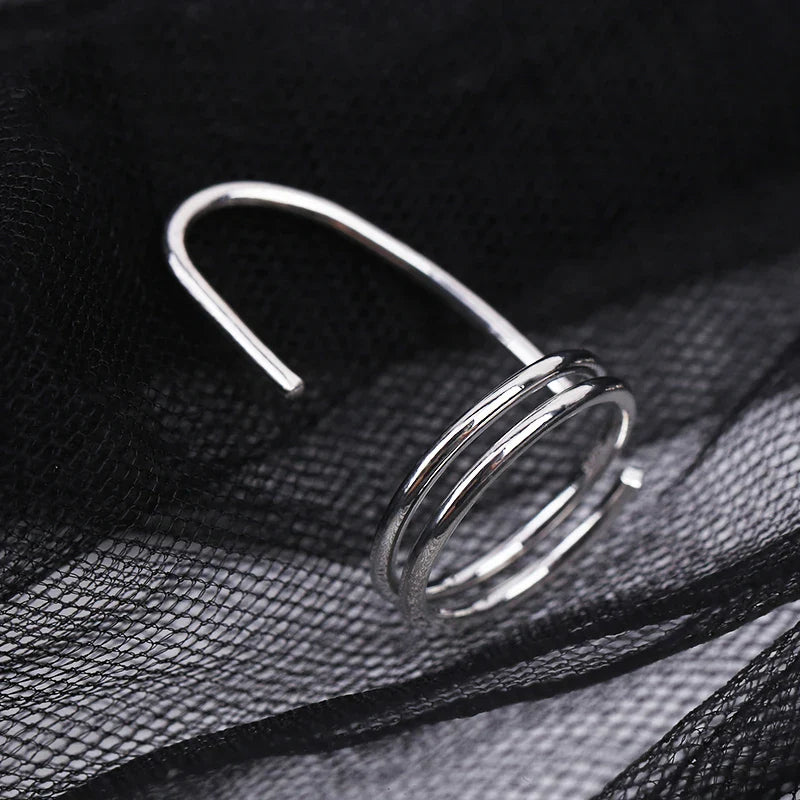 Elegant Fingertip Chic Gothic Slim Metal Nail Rings - Image 33