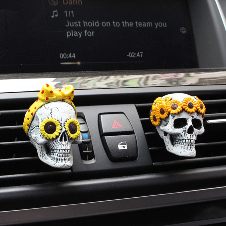 Creative Flower Skull Car Air Freshener - Image 0