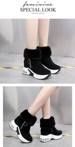 Fur Zipper Wedges Winter Boots