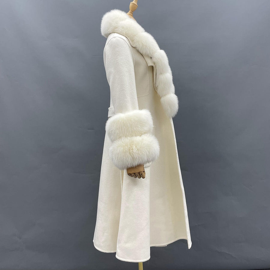 Classy Ladies Collar Cuff Long Coat - Image 10