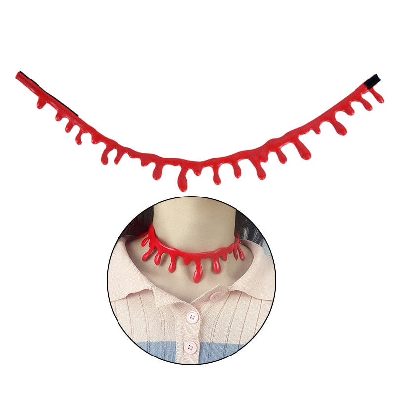 Fake Blood Drip Halloween Necklaces