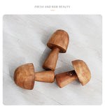 Mushroom Solid Wood Sculpture Home Decor