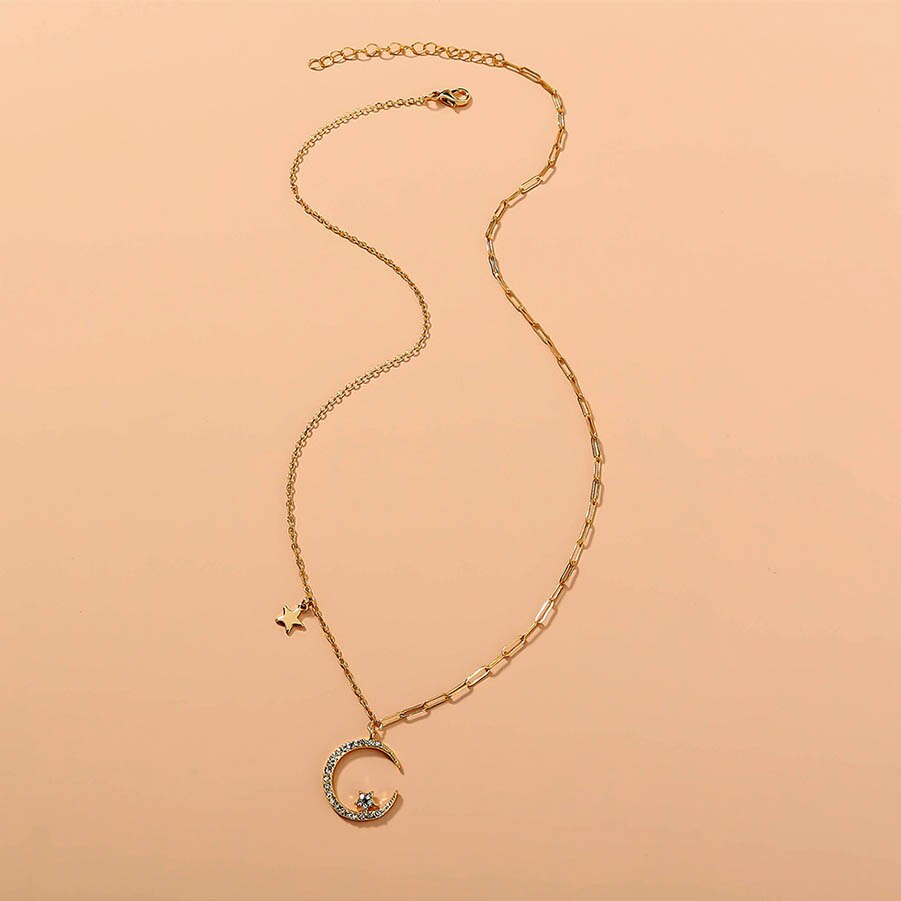 Charming Moon Long Chain Necklace