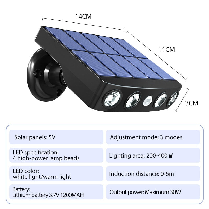 LED Solar Motion Sensor Outdoor Light