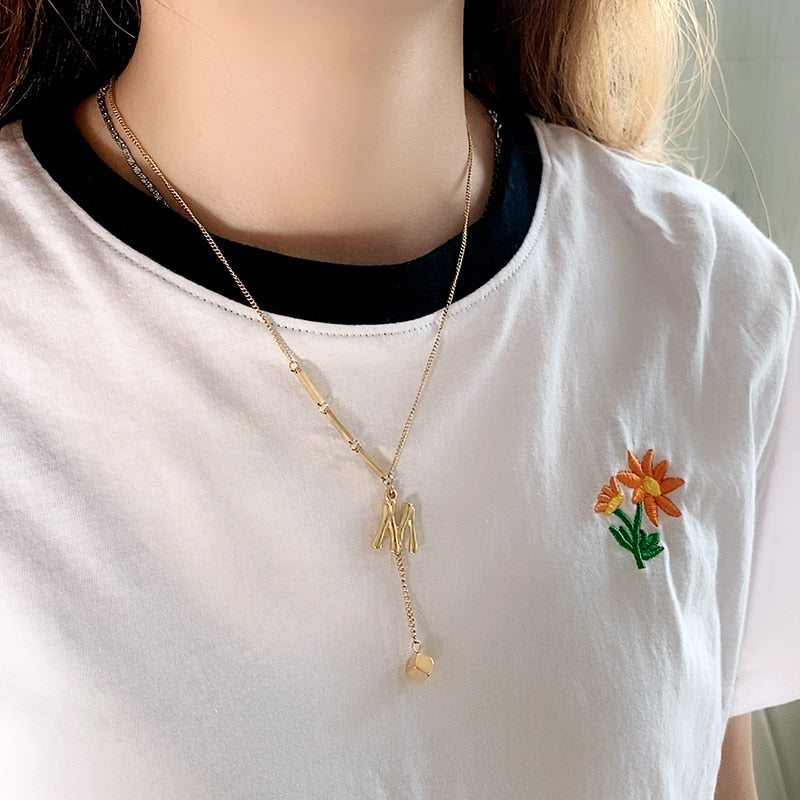 Charming Initials Letter Necklace - Image 2