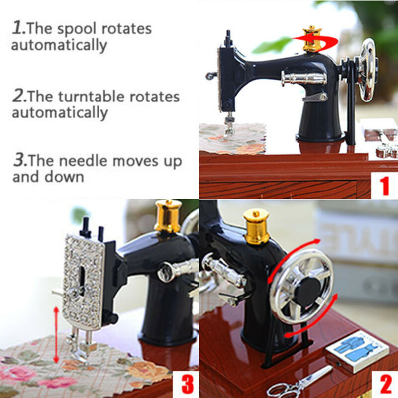 Mini Craft Retro Sewing Machine Decor - Image 3