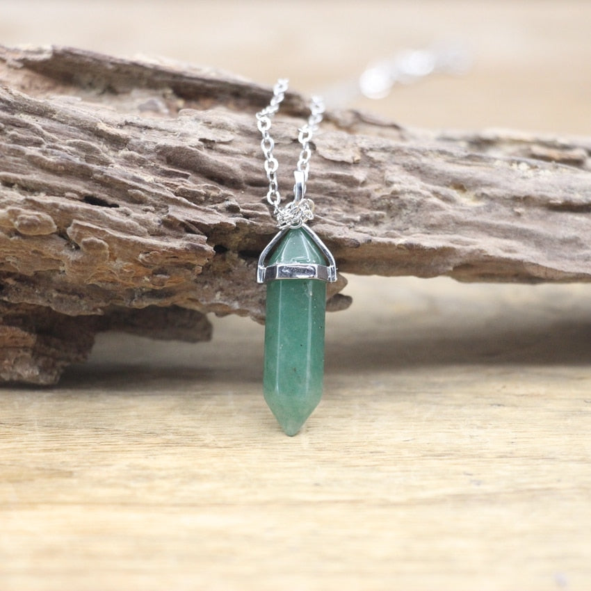 Hexagon Natural Stone Chakra Necklace - Image 14