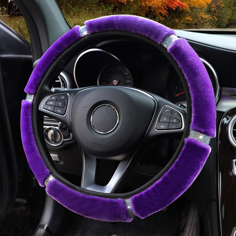 Cozy Car Plush Wheel Cover