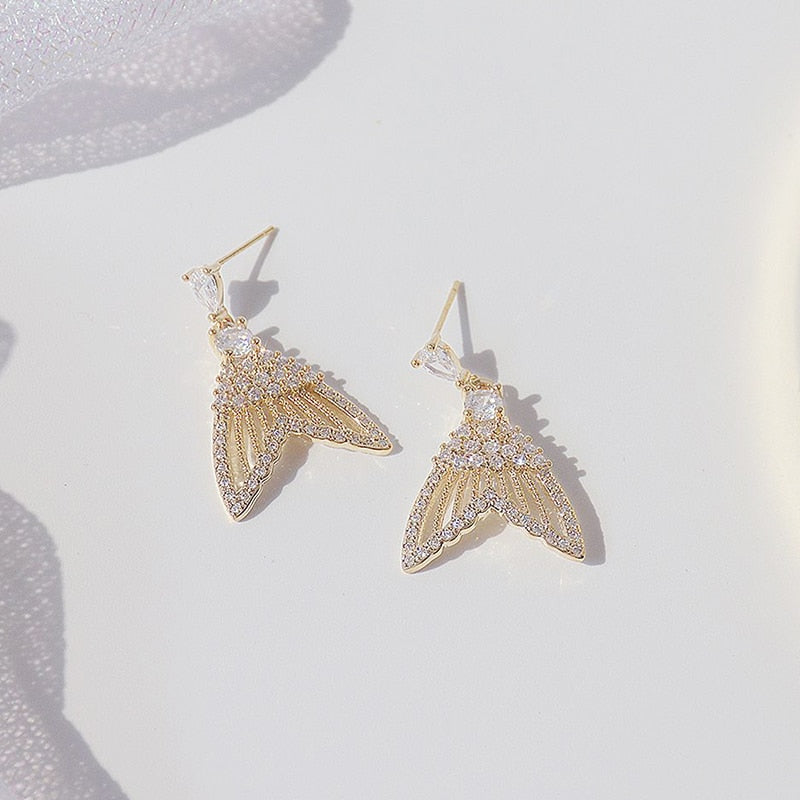 Crystal Fish Tail Earrings - Image 5