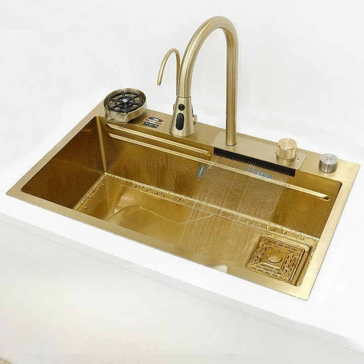 Gold Stream Multifunctional Waterfall Kitchen Sink