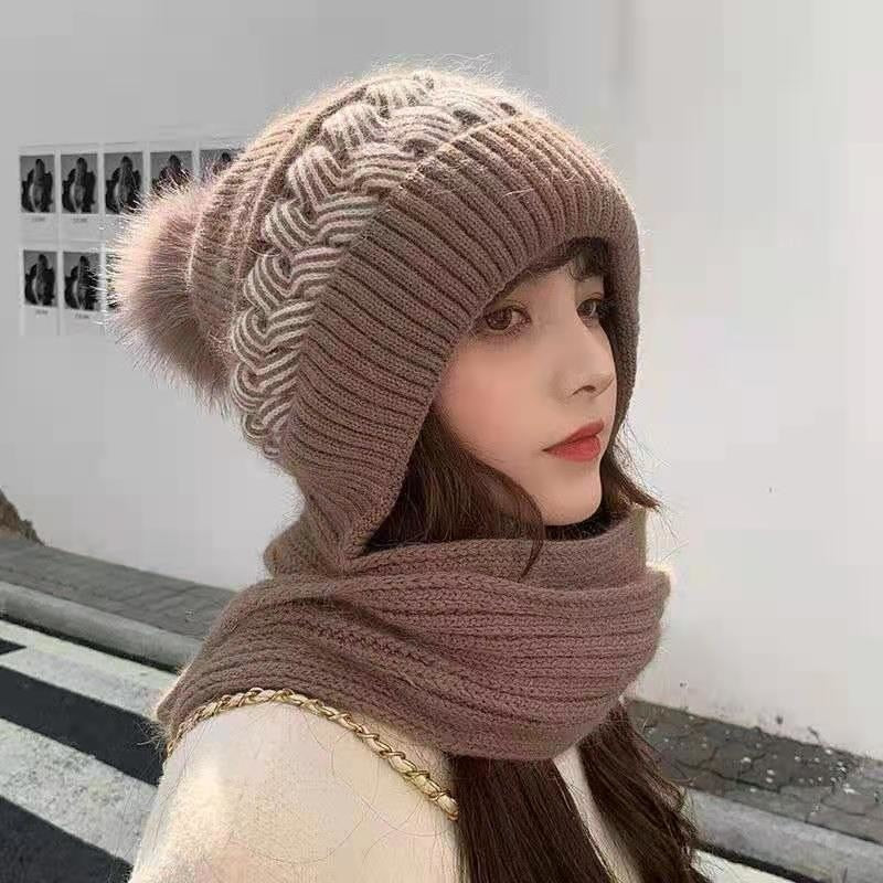 2in1 Wool Winter Scarf Hat - Image 8