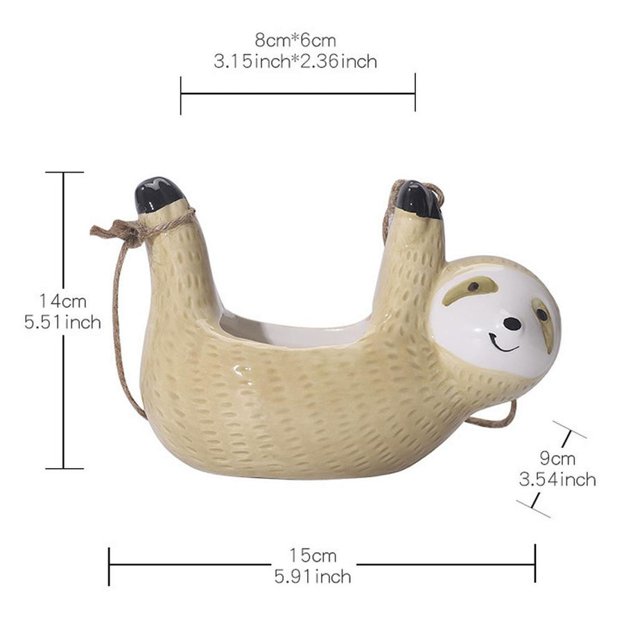 Ceramic Happy Sloth Flower Pot - Image 6