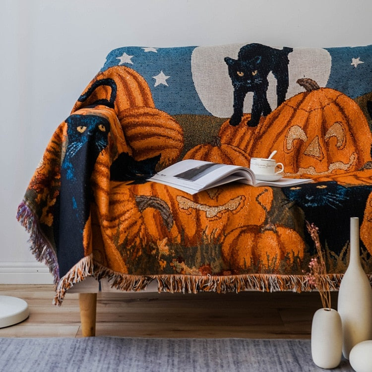 Vintage Pumpkin Sofa Cover Blanket