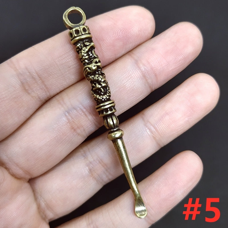 Retro Radiance Brass Mini Tool Vintage Keychain - Image 12