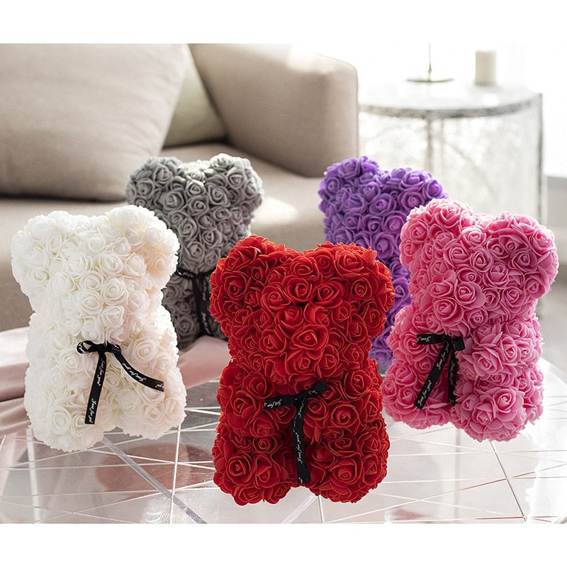 Artificial Rose Flowers Teddy Bear - Image 30