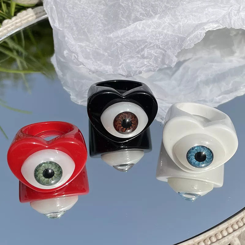 Resin Lucky Eye Gothic Ring - Image 2