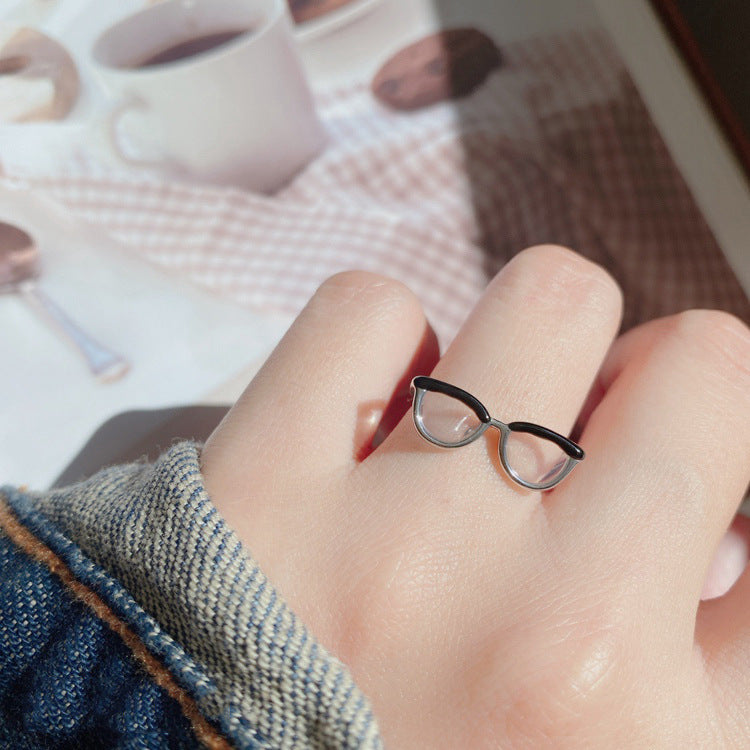 Minimalist Unique Mini Glasses Ring - Image 4
