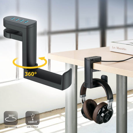 Under Desk USB Ports Headset Holder - Image 0