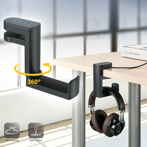 Under Desk USB Ports Headset Holder - Image 0
